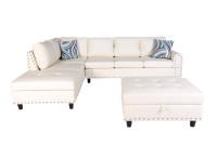 Sectional sofa set with ottoman