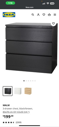 ikea 3 drawer cupboard 