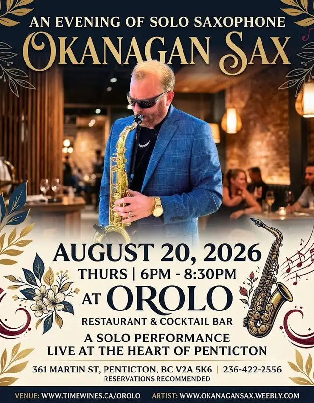 Okanagan Sax - Live at OROLO Restaurant + Bar
