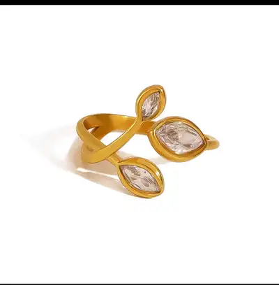 18k gold plated stainless steel ring , View more
