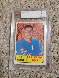 Graded 1967-68 Vic Hatfield hockey card 