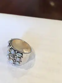 silver-plated ring, imitation gems  Size 7  $15