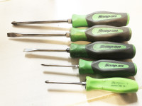 SNAP-ON SOFT GRIP COMBINATION GREEN SCREWDRIVER SET - 5 PIECES