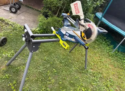 Ryobi 10” sliding mitre saw with folding stand, View more