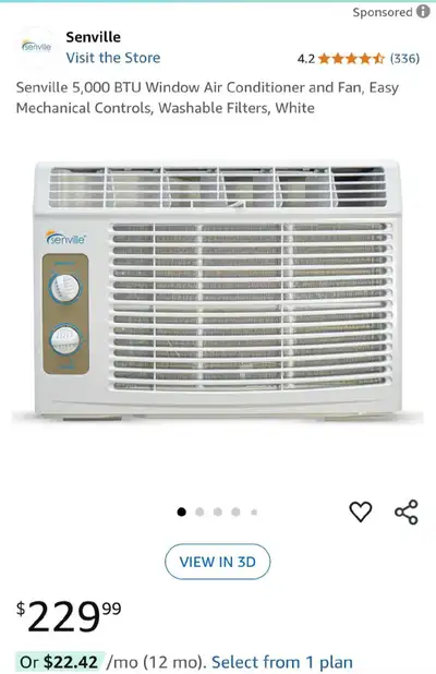 Senville 5000 BTU Window AC, View more