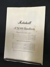 1990  Marshall JCM 900 Handbook Owners Manuel