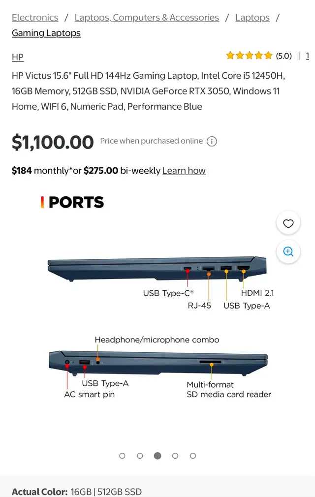 HP Victus 15,7" 3050RTX 6GB 144hz 1s 16G Ram in Laptops in City of Montréal - Image 5