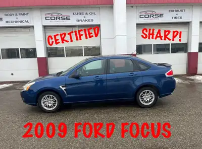 2009 Ford Focus sedan CERTIFIED 2.0 Automatic 204450 km’s Brilliant bright Blue exterior, Black leat...