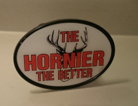 The Hornier the Better - Deer  2" Trailer Hitch Receiver Cover