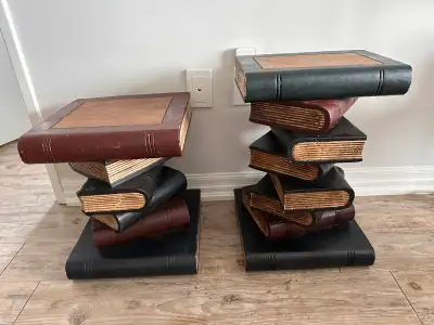 Vintage Stacked Pair of Book End Tables, View more