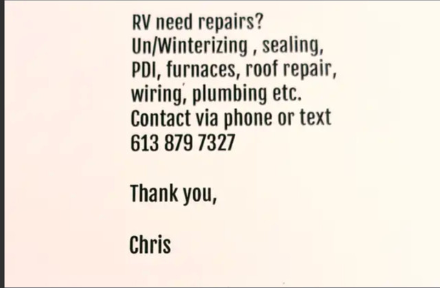 Chris' RV Boat Repairs in Other in Ottawa - Image 2
