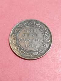 1916 WWI Canada George V large cent KM #21