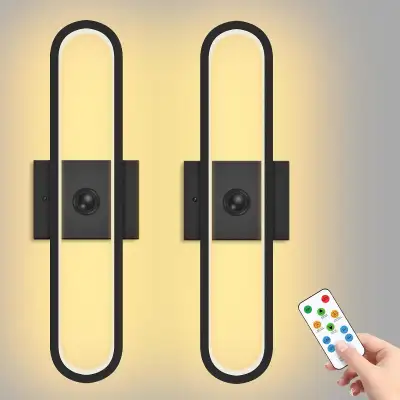 NEW IN BOX: Battery Operated LED Wall Sconce Set of 2, View more