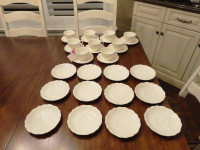 J. Meakin 32 Piece Fine China Tea Set and Desert Scalloped Trays