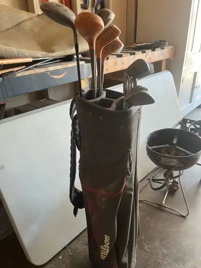 Some old golf clubs