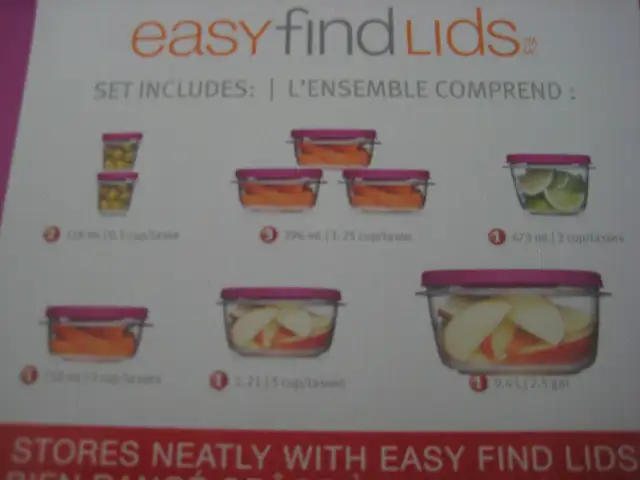 Rubbermaid Easy Find Lid Food Storage Set, 18 Piece - Brand New63010223686275123