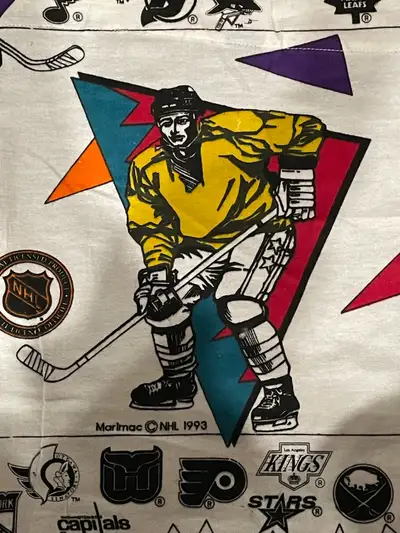 Very Rare NHL 1993 Team Graphic 100% Cotton Sheet by, View more