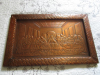VINTAGE  "THE LAST SUPPER" COPPER  EMBOSSED WALL ART