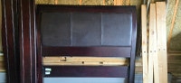Free Solid Wood and Leather Queen Bed