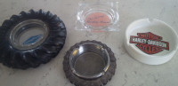 4 Older Ash Trays, GoodYear, Hartley House, Harley-Davidson