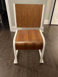 Pair of Mid Century Modern Solid Wood Chairs