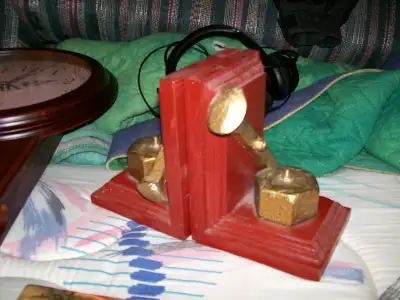 Railway Track Spike Bookends in very good condition, View more