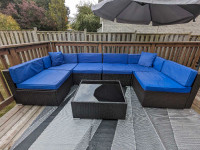 7 piece wicker patio set with table