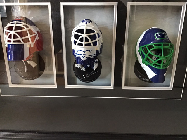 Miniature Hockey helmets (McDonald’s 2009) in a shadow box in Arts & Collectibles in Ottawa - Image 4