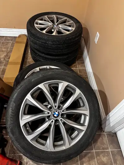 Original 2018-2024 BMW X3 Bridgestone Durler H/P all season tires with rims 245/50/R19 In very good...