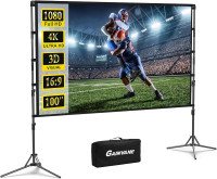 NEW 100" Projector Screen WITH Stand Foldable Portable16:9 HD 4K