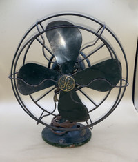 Antique GE electric fan military green single speed fan