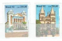 BRASIL.  Série de 2 timbres neufs de l'année 1992.