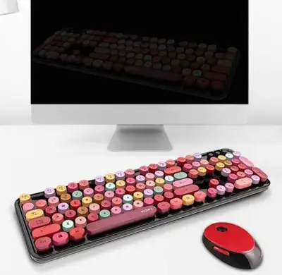 Mofii Sweet 2.4G Wireless Keyboard Mouse Combo, Black Mixed, View more