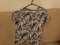 Zebra Leopard Chains Pattern Fiori Women’s Summer Shirt Large