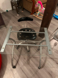 Glass desk and chair