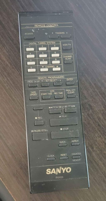 Sanyo ir9100 ir 9100 remote control for VCR player VHS dans Appareils électroniques  à Longueuil/Rive Sud