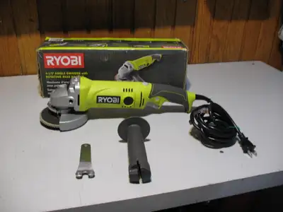 RYOBI 4 1/2 inch Corded Angle Grinder, BRAND NEW, never used. Still in the original manufacturer pac...
