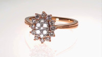 14k rose gold fancy Michael Hill ring with natural diamonds