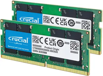 Crucial 64GB DDR4 RAM Kit (2x32GB), 3200MHz Laptop Memory, View more