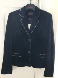 DANIER black suede jacket in size XS