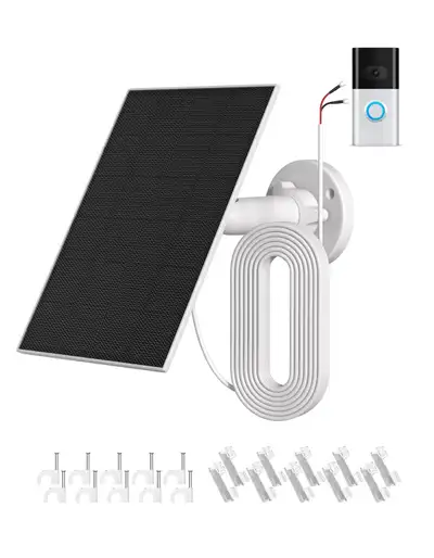Solar Doorbell Charger w Built‑in 5200mAh Battery, View more