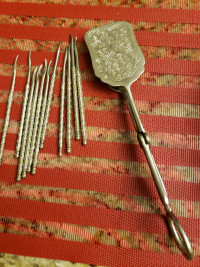 Antique silver Plated  salad tongs  And Pastry Server