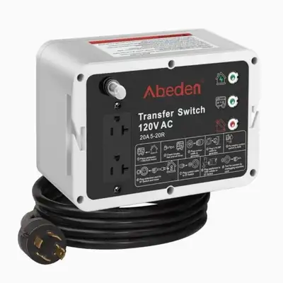 This Abeden 120V AC 20A transfer switch lets you easily connect a generator to your home's electrica...