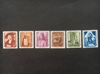 ALLEMAGNE DE L'EST, Série complète 1955, six timbres.