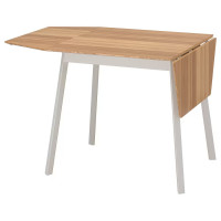 Drop-leaf table, bamboo/white