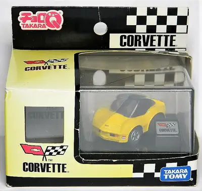 Takara Tomy Choro-Q Chevrolet Corvette (1968) pullback plastic car with stand new in box, $30. Manuf...