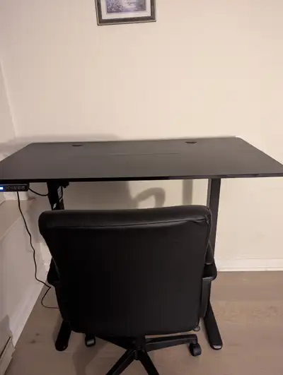 Adjustable-height desk and office chair, View more