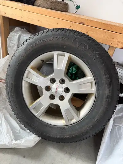 GET READY FOR NEXT WINTER! Studded winter tires on GMC factory rims (set of 4) 255/65R18 (will fit o...
