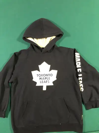 1st picture size 14 L.LBean jacket $25 2nd picture Toronto Maple Leafs hoodie $40