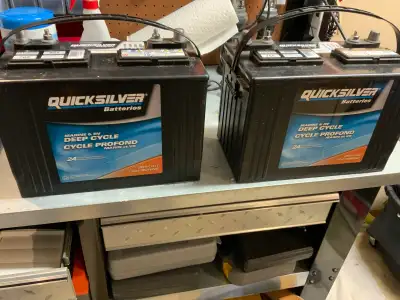 I am selling 2 Quicksilver Marine and RV Deep Cycle Batteries. These batteries where used for 2 seas...